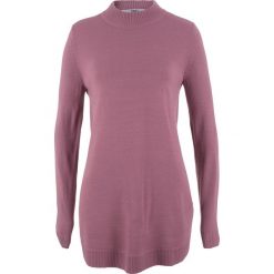 Sweter ze stójką bonprix matowy jeżynowy. Fioletowe swetry klasyczne damskie marki bonprix, ze stójką. Za 74,99 zł.