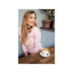 BLUZA METALICZNY TRÓJKĄT - PUDROWY RÓŻ. Czerwone długie bluzy damskie marki Heroesque, l, z bawełny. Za 189,00 zł.