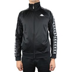 Kappa Fujio Tracksuit Jacket 306034-4006. Czarne bluzy męskie Kappa, m, bez wzorów, z poliesteru, bez kołnierzyka, bez rękawów, bez kaptura. W wyprzedaży za 169,99 zł.