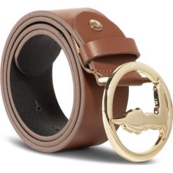 Pasek Damski TRUSSARDI JEANS - Belt H. 4 Smooth 75L00096 B660. Pomarańczowe paski damskie Trussardi Jeans, w paski, z jeansu. Za 259,00 zł.