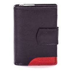Portfel damski skórzany Cavaldi RD-05-CMN czarny - CZARNY Z CZERWONYM. Czerwone portfele damskie 4U Cavaldi, bez wzorów, ze skóry. Za 54,99 zł.