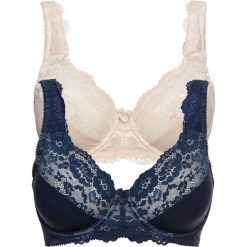 Biustonosz minimizer na fiszbinach (2 szt.) bonprix ciemnoniebiesko-piaskowy beżowy + piaskowy beżowy. Niebieskie biustonosze bonprix, bez wzorów. Za 75,98 zł.