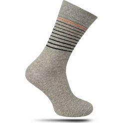Modne Szare Skarpetki Męskie -Chattier- Bawełniane, w Paski, Prążki, Casualowe SKCH0066casual. Szare skarpetki męskie Chattier, w paski, z bawełny. Za 12,90 zł.