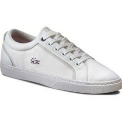 Półbuty LACOSTE - Lenglen W 316 1 7-32SPW0145001 Wht. Białe creepersy damskie Lacoste, z materiału, na płaskiej podeszwie. W wyprzedaży za 279,00 zł.