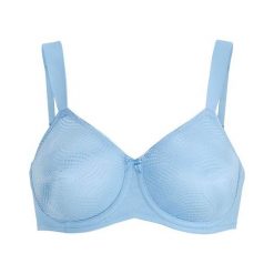 Triumph "Biustonosz ""Minimizer""" Essential niebieski female niebieski 70C. Niebieskie biustonosze sportowe damskie Triumph, s, z haftami, z satyny. Za 169,00 zł.