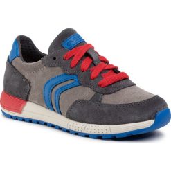 Sneakersy GEOX - J Alben B. D J949ED 022BC C0071 S Dk Grey/Royal. Szare trampki chłopięce Geox, bez wzorów, ze skóry, na sznurówki. W wyprzedaży za 219,00 zł.