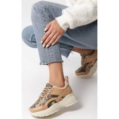 Beżowe Sneakersy Trindade. Brązowe sneakersy damskie Born2be, z jeansu. Za 99,99 zł.