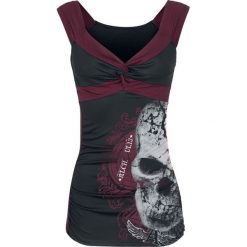Alchemy England Devils Skull Pact Top damski czarny/czerwony. Czerwone topy damskie marki Alchemy England, l, w paski. Za 121,90 zł.