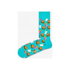 Happy Socks Hamburger Skarpetki Niebieski. Niebieskie skarpetki męskie Happy Socks, bez wzorów, z elastanu. Za 51,95 zł.