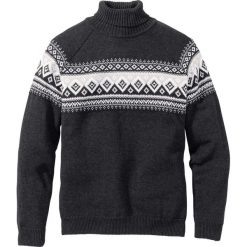 Golfy męskie: Sweter z golfem Regular Fit bonprix antracytowy melanż