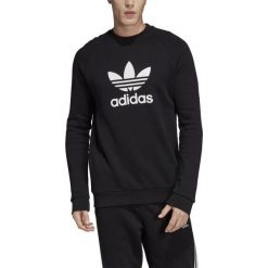 Bluza męska ADIDAS TREFOIL CW1235 LOGO CZARNA. Czarne bluzy męskie Adidas, m, bez wzorów, z bawełny, klasyczne, z kontrastowym kołnierzykiem, bez rękawów, bez kaptura. Za 189,00 zł.