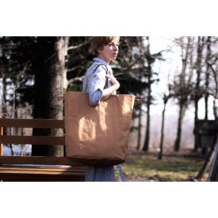 Torba Camel z washpapa +regulacja wielkości. Brązowe torby męskie na ramię marki Pakamera, ze skóry, na ramię, duże. Za 265,00 zł.