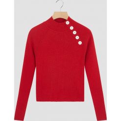 Sweter w kolorze czerwonym. Czerwone swetry damskie Rodier, z wełny, klasyczne. W wyprzedaży za 169,95 zł.