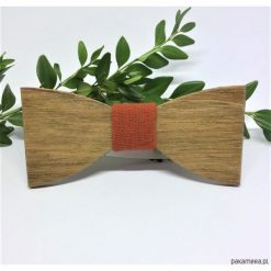Muchy męskie: Drewniana muszka Natural Orange