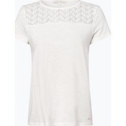 Tom Tailor Denim - T-shirt damski, beżowy. Brązowe t-shirty damskie TOM TAILOR DENIM, s, w koronkowe wzory, z denimu, bez kołnierzyka. Za 39,95 zł.