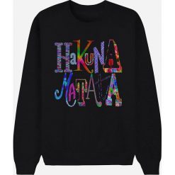 Bluza "Hakuna Matata" w kolorze czarnym. Czarne bluzy damskie Wooop, xl, z nadrukiem. W wyprzedaży za 89,95 zł.
