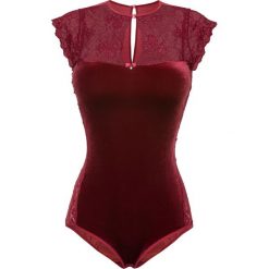 Body aksamitne bez fiszbinów bonprix czarny bez. Fioletowe body damskie bonprix, w koronkowe wzory, z koronki. Za 129,99 zł.