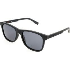 Męskie okulary przeciwsłoneczne w kolorze czarnym. Czarne okulary przeciwsłoneczne męskie marki Hugo Boss Sunglasses, z tworzywa sztucznego, wakacyjne. W wyprzedaży za 193,95 zł.