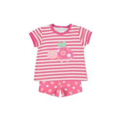 Pink or blue Komplet Shorty Biedronka - Gr.104. Różowe piżamy niemowlęce pink or blue, bez wzorów, z bawełny. Za 48,00 zł.