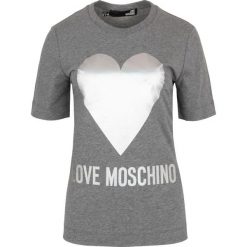 T-shirt Love Moschino. Szare koszulki damskie s, bez wzorów, z włoskim kołnierzykiem, bez rękawów. Za 489,00 zł.