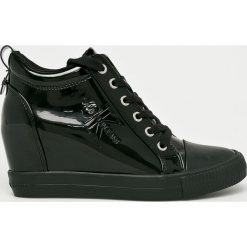 Calvin Klein Jeans - Botki Ritzy. Czarne koturny damskie Calvin Klein Jeans, bez obcasa, na obcasie, na sznurówki. W wyprzedaży za 299,90 zł.