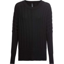 Sweter bonprix czarny. Czarne swetry damskie bonprix, bez wzorów, bez rękawów, bez kaptura. Za 99,99 zł.
