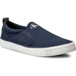 Tenisówki CALVIN KLEIN JEANS - Dolly R3567 Navy. Niebieskie półbuty damskie Calvin Klein Jeans, bez wzorów, z jeansu, eleganckie, bez obcasa, na płaskiej podeszwie, bez zapięcia. W wyprzedaży za 249,00 zł.