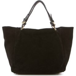 Torebki i plecaki damskie: Skórzany shopper bag w kolorze czarnym – 42 x 40 x 20 cm