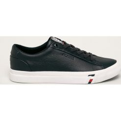 Tommy Hilfiger - Buty skórzane. Białe sneakersy męskie TOMMY HILFIGER, z okrągłym noskiem, na sznurówki. Za 449,90 zł.
