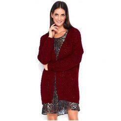 Numinou sweter damski NU_s45 uniwersalny, czerwony. Czerwone swetry damskie Numinou, s, bez wzorów, eleganckie, z długim rękawem, długie, bez kaptura. Za 219,00 zł.