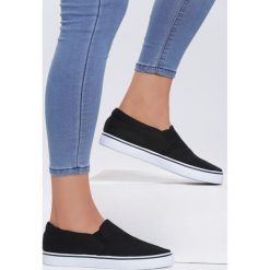 Czarne Slip On Distracted. Czarne trampki i tenisówki damskie Renee, bez wzorów, bez zapięcia. Za 49,99 zł.
