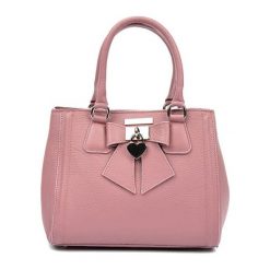 Torebki klasyczne damskie: Skórzana torebka w kolorze różowym – (S)22 x (W)28 x (G)14 cm