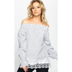 Czarna Bluzka Naked Shoulders. Czarne bluzki damskie Born2be, m, bez wzorów, z koronki, bez kołnierzyka, z długim rękawem. Za 79,99 zł.