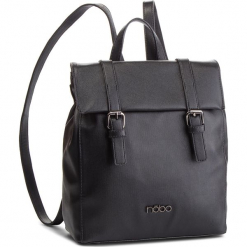 Plecak NOBO - NBAG-F2720-C020 Czarny. Czarne plecaki damskie marki Nobo, bez wzorów, ze skóry ekologicznej, eleganckie. W wyprzedaży za 159,00 zł.