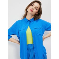 Koszula z kieszeniami. Niebieskie koszule damskie Moodo, xl, z wiskozy. Za 69,99 zł.