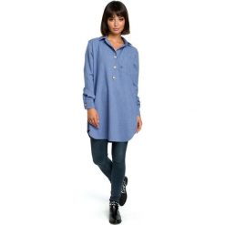 BeWear bluzka damska S/M niebieski. Niebieskie bluzki damskie BeWear, s, bez wzorów, z materiału, bez kołnierzyka, bez rękawów. Za 199,00 zł.