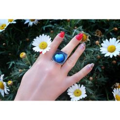 Srebrny pierścionek z tytanem. Szare pierścionki damskie SHAMBALA, srebrne. Za 169,00 zł.