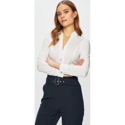 Morgan - Koszula. Białe bluzki damskie Morgan, s, bez wzorów, z elastanu, bez kołnierzyka, z długim rękawem. W wyprzedaży za 119,90 zł.