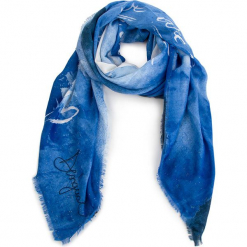 Chusta DESIGUAL - 18WAIF02 5054. Niebieskie chusty damskie Desigual, z materiału. W wyprzedaży za 179,00 zł.