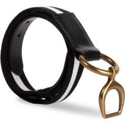 Pasek Damski LAUREN RALPH LAUREN - Barrington Casual Medium 412736384001 Black/White. Niebieskie paski damskie Lauren Ralph Lauren, w paski, z materiału, casualowe. W wyprzedaży za 239,00 zł.