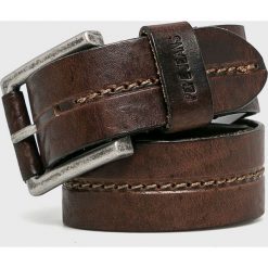 Pepe Jeans - Pasek skórzany. Pomarańczowe paski męskie marki Pepe Jeans, w paski, z jeansu. Za 179,90 zł.