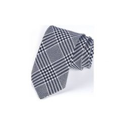 Krawat męski w klasyczną kratkę. Szare krawaty męskie marki HisOutfit, w kratkę, z materiału, klasyczne. Za 129,00 zł.