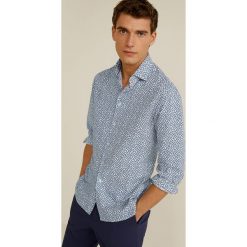 Mango Man - Koszula Damian. Białe koszule męskie Mango Man, s, bez wzorów, z bawełny, casualowe, z włoskim kołnierzykiem, z długim rękawem. Za 139,90 zł.
