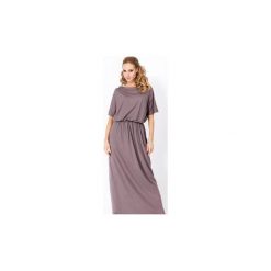 SUKIENKA LONGIN MAXI CAPPUCCINO. Brązowe długie sukienki marki Meleksima, l, z materiału, z długim rękawem, oversize. Za 135,20 zł.