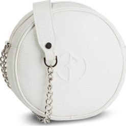 Torebka EVA MINGE - EM-31-05-000353 102. Białe listonoszki damskie Eva Minge, na co dzień, bez wzorów, ze skóry, bez dodatków. Za 419,00 zł.