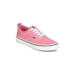 Buty Tommy Jeans VIRGINIA 1D. Różowe trampki i tenisówki damskie Tommy Jeans, bez wzorów, z jeansu, bez zapięcia. Za 309,00 zł.