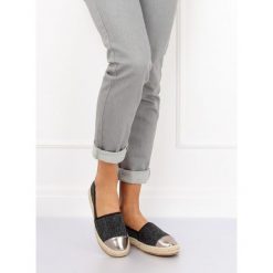 Espadryle płócienne czarne REVY. Czarne espadryle damskie FunKee.pl, bez wzorów, z tkaniny, bez obcasa. Za 64,99 zł.