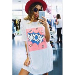 Tunika BONBON WHITE. Białe tuniki damskie Tunika BONBON WHITE, s, bez wzorów, bez kołnierzyka, bez rękawów. W wyprzedaży za 49,00 zł.