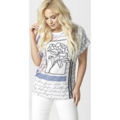 Biało-Różowa Bluzka Doridelia. Białe bluzki damskie Born2be, xl, bez wzorów, bez kołnierzyka, bez rękawów. W wyprzedaży za 39,99 zł.
