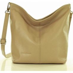 MARCO MAZZINI Torebka skórzana na długim pasku crossbody beżowa. Brązowe listonoszki damskie marki MAZZINI, w paski, ze skóry, sportowe, bez dodatków. Za 189,00 zł.